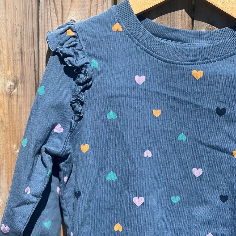 Ruffle Butts Hearts Print Ruffle Sweater - Picture 11 of 12